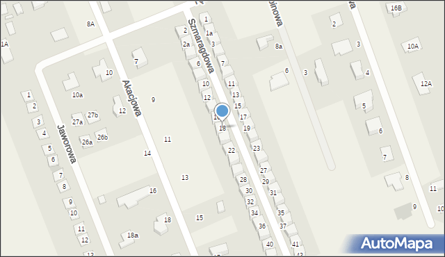 Bolesławice, Szmaragdowa, 18, mapa Bolesławice