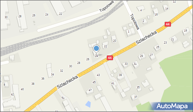 Borek Szlachecki, Szlachecka, 24, mapa Borek Szlachecki