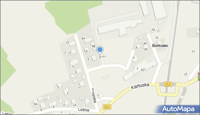 Borkowo, Szeroka, 4, mapa Borkowo