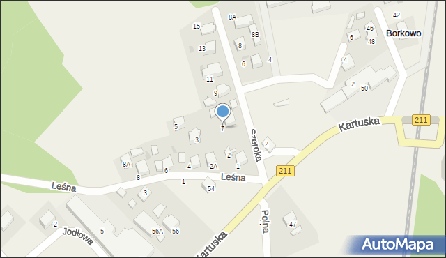 Borkowo, Szeroka, 7, mapa Borkowo
