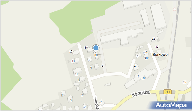 Borkowo, Szeroka, 8B, mapa Borkowo