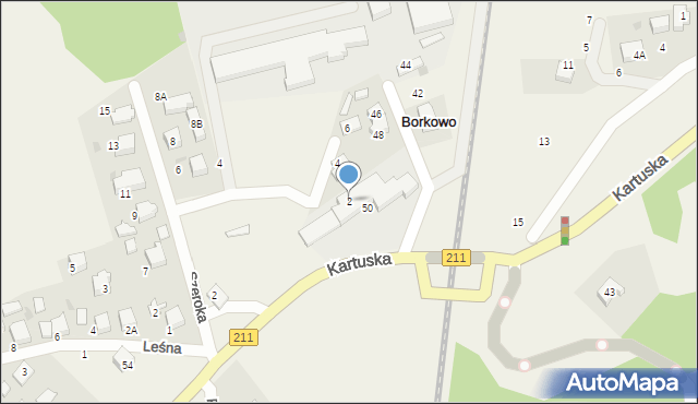 Borkowo, Szkolna, 2, mapa Borkowo