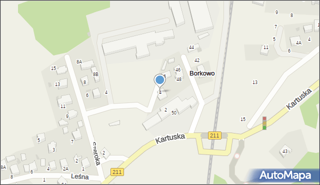 Borkowo, Szkolna, 4, mapa Borkowo