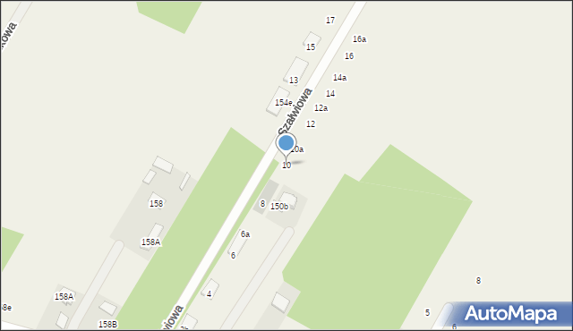 Borowa Góra, Szałwiowa, 10, mapa Borowa Góra