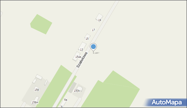 Borowa Góra, Szałwiowa, 14, mapa Borowa Góra