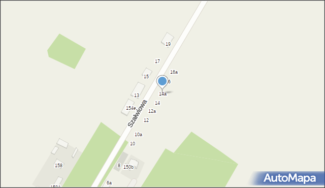 Borowa Góra, Szałwiowa, 14a, mapa Borowa Góra