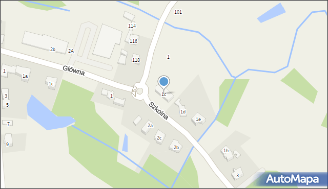 Borówiec, Szkolna, 1c, mapa Borówiec