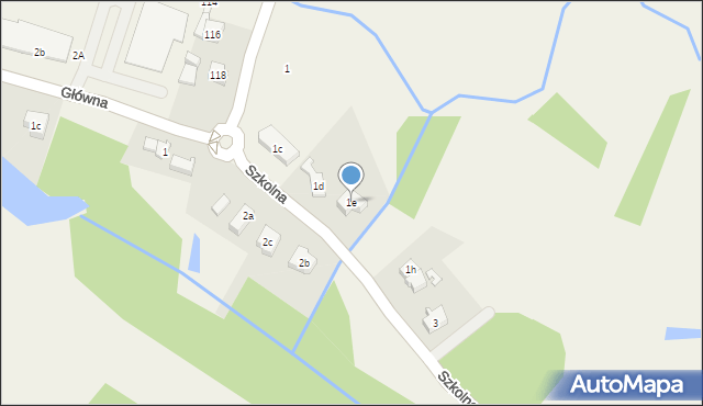 Borówiec, Szkolna, 1e, mapa Borówiec