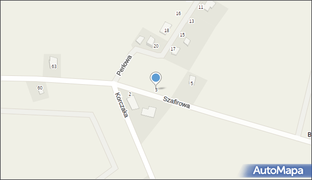 Borowiec, Szafirowa, 3, mapa Borowiec