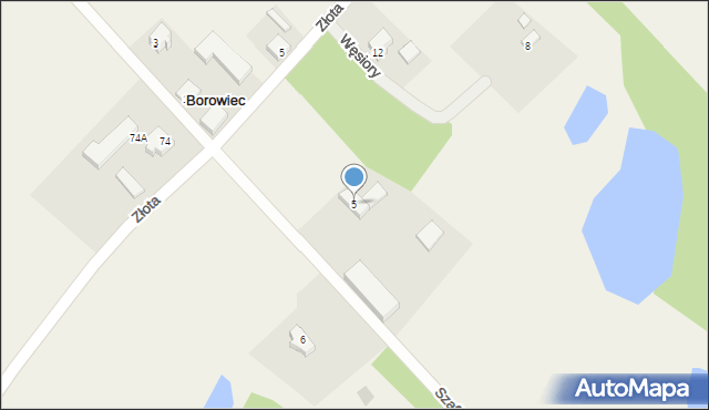 Borowiec, Szafirowa, 5, mapa Borowiec