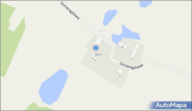 Borowiec, Szmaragdowa, 13, mapa Borowiec