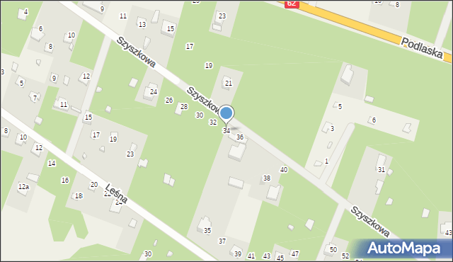 Borzychy, Szyszkowa, 34, mapa Borzychy