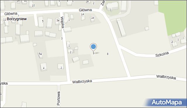 Borzygniew, Szkolna, 7, mapa Borzygniew