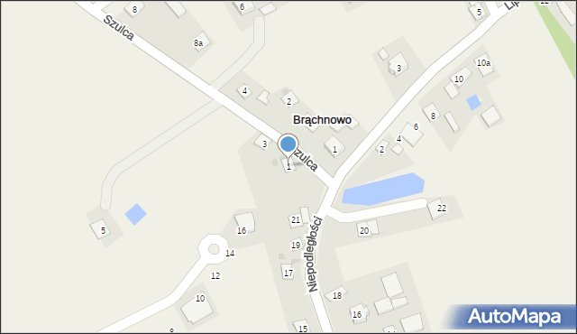 Brąchnowo, Szulca Z., ks., 1, mapa Brąchnowo