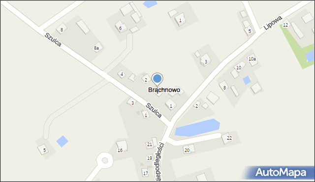 Brąchnowo, Szulca Z., ks., 2a, mapa Brąchnowo