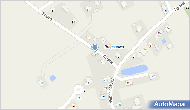 Brąchnowo, Szulca Z., ks., 3, mapa Brąchnowo