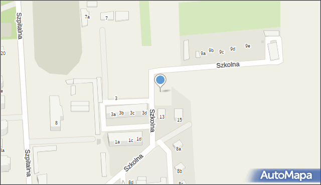 Branice, Szkolna, 11, mapa Branice