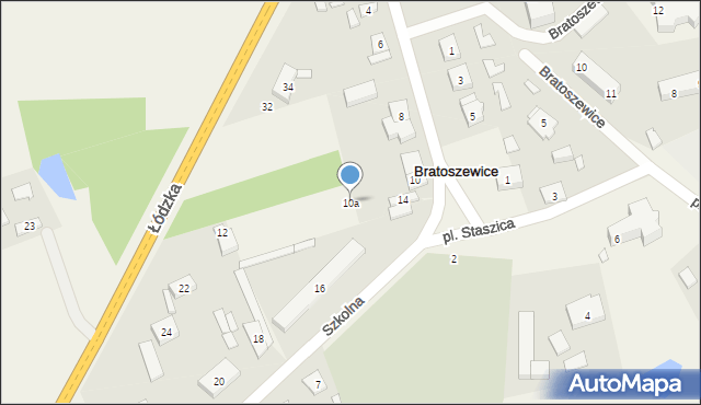 Bratoszewice, Szkolna, 10a, mapa Bratoszewice