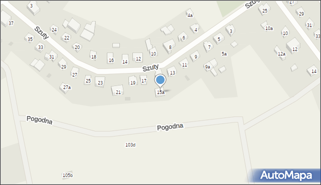 Brodnica Górna, Szuty Bernarda, ks., 15a, mapa Brodnica Górna