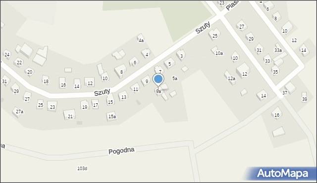 Brodnica Górna, Szuty Bernarda, ks., 9a, mapa Brodnica Górna