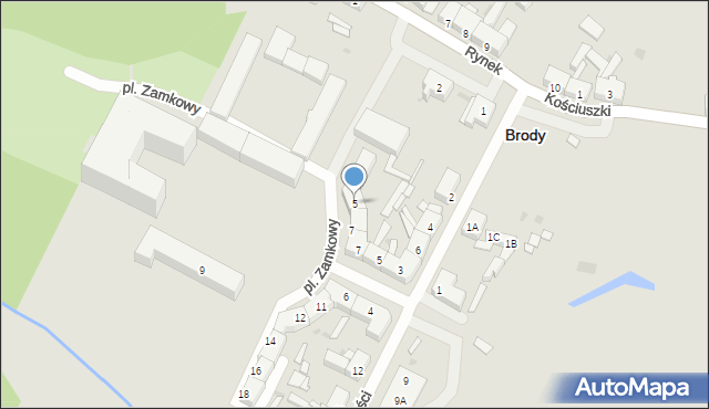 Brody, Szkolna, 5, mapa Brody