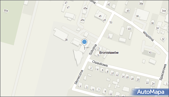 Bronisławów, Szkolna, 2, mapa Bronisławów