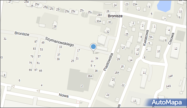 Bronisze, Szymanowskiego, 15, mapa Bronisze