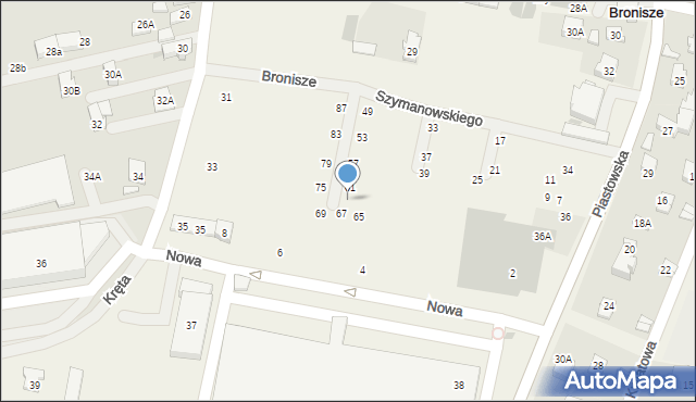 Bronisze, Szymanowskiego, 63, mapa Bronisze