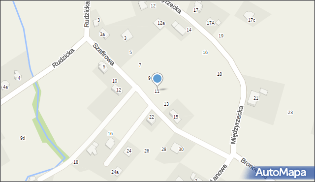 Bronów, Szafirowa, 11, mapa Bronów