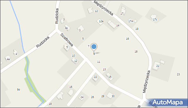 Bronów, Szafirowa, 9, mapa Bronów