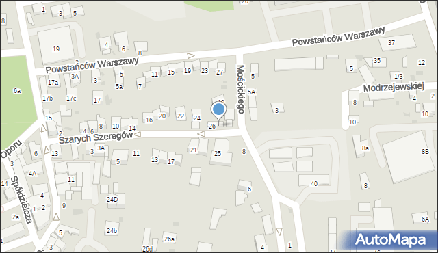 Brzesko, Szarych Szeregów, 28, mapa Brzesko