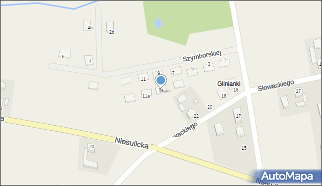 Brzezie k. Sulechowa, Szymborskiej Wisławy, 9a, mapa Brzezie k. Sulechowa