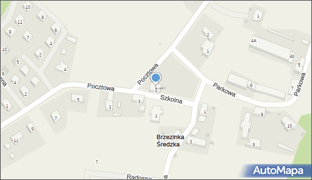 Brzezinka Średzka, Szkolna, 2, mapa Brzezinka Średzka