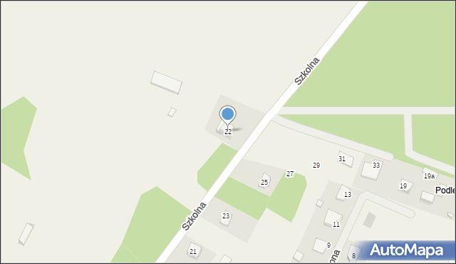 Brzeziny, Szkolna, 22, mapa Brzeziny