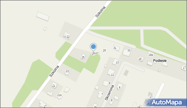 Brzeziny, Szkolna, 27, mapa Brzeziny