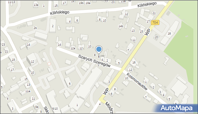 Brzeziny, Szarych Szeregów, 6, mapa Brzeziny