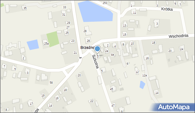Brzeźno, Szkolna, 3, mapa Brzeźno