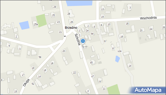 Brzeźno, Szkolna, 5, mapa Brzeźno