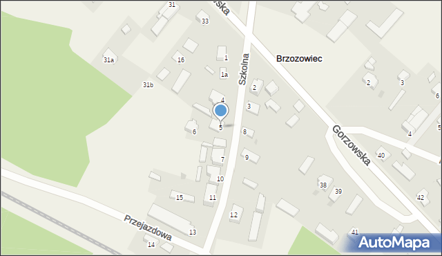 Brzozowiec, Szkolna, 5, mapa Brzozowiec