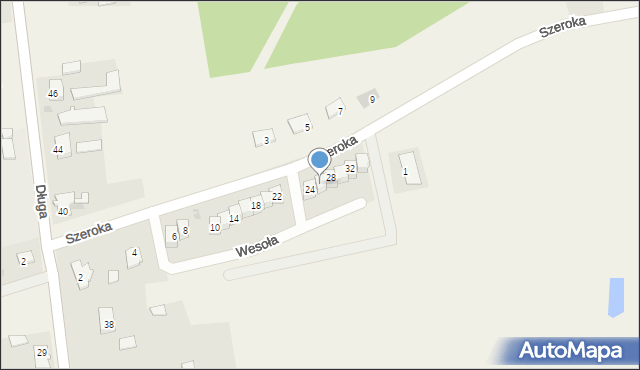 Brzozowo, Szeroka, 26, mapa Brzozowo