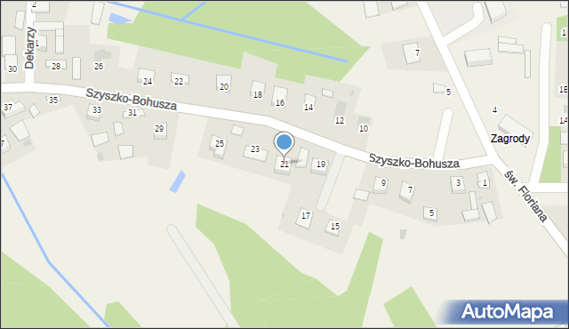 Bucze, Szyszko-Bohusza Adolfa, 21, mapa Bucze