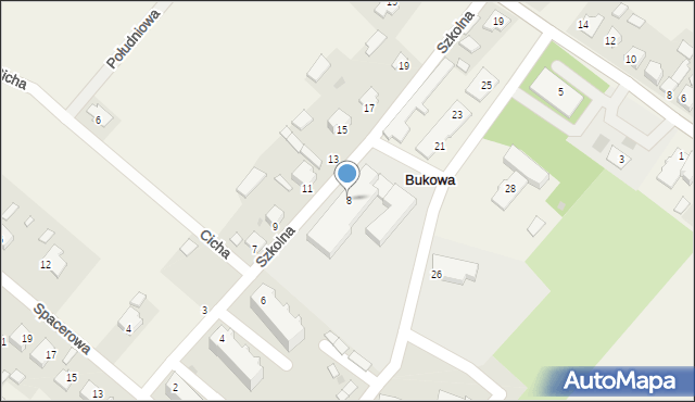 Bukowa, Szkolna, 8, mapa Bukowa