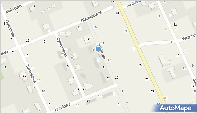 Bukowiec, Szafirowa, 11a, mapa Bukowiec