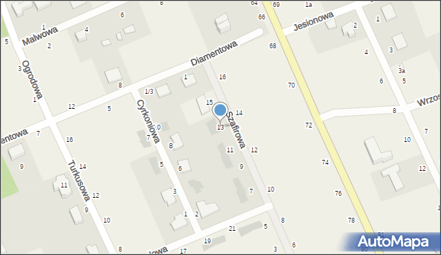 Bukowiec, Szafirowa, 13, mapa Bukowiec