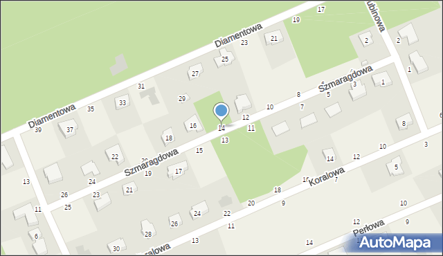 Bukowiec, Szmaragdowa, 14, mapa Bukowiec