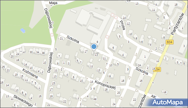 Bychawa, Szkolna, 15, mapa Bychawa