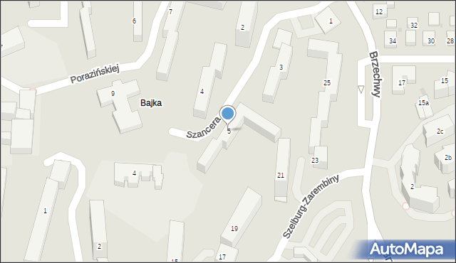 Bydgoszcz, Szancera Jana Marcina, 5, mapa Bydgoszczy