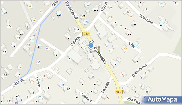 Bystra, Szczyrkowska, 6, mapa Bystra