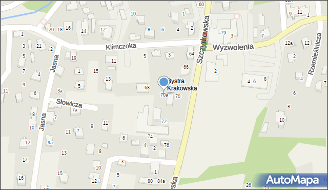 Bystra, Szczyrkowska, 70a, mapa Bystra