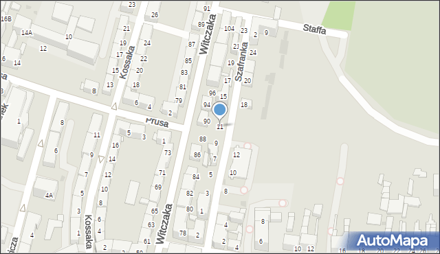 Bytom, Szafranka Józefa, ks., 11, mapa Bytomia
